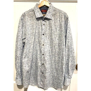 Saks Fifth Avenue Trim Fit Coupe Ajustee Men's dress shirt Blue stripes size XXL